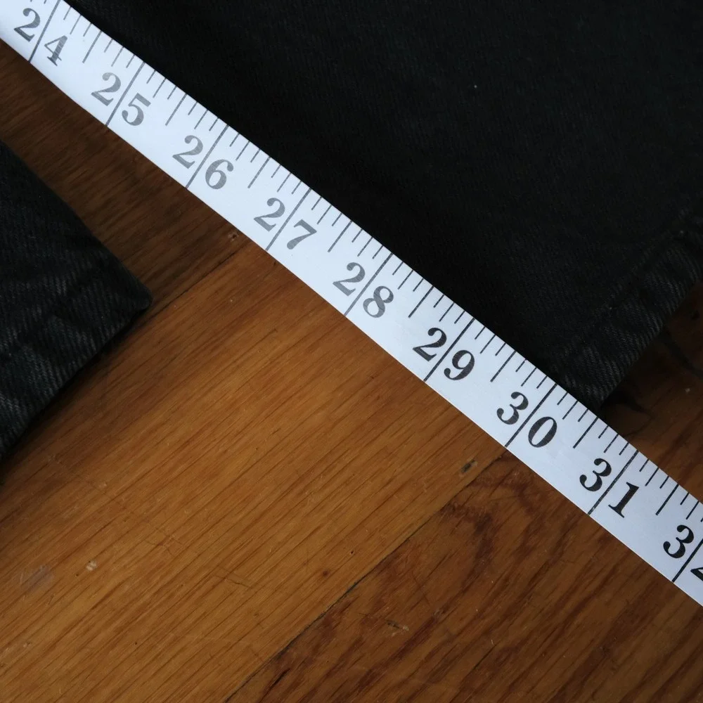 Levis Baggy Fit Jeans Mens Black Raw Hem Vintage Y2K 33x30 Streetwear Skater - Picture 7 of 12